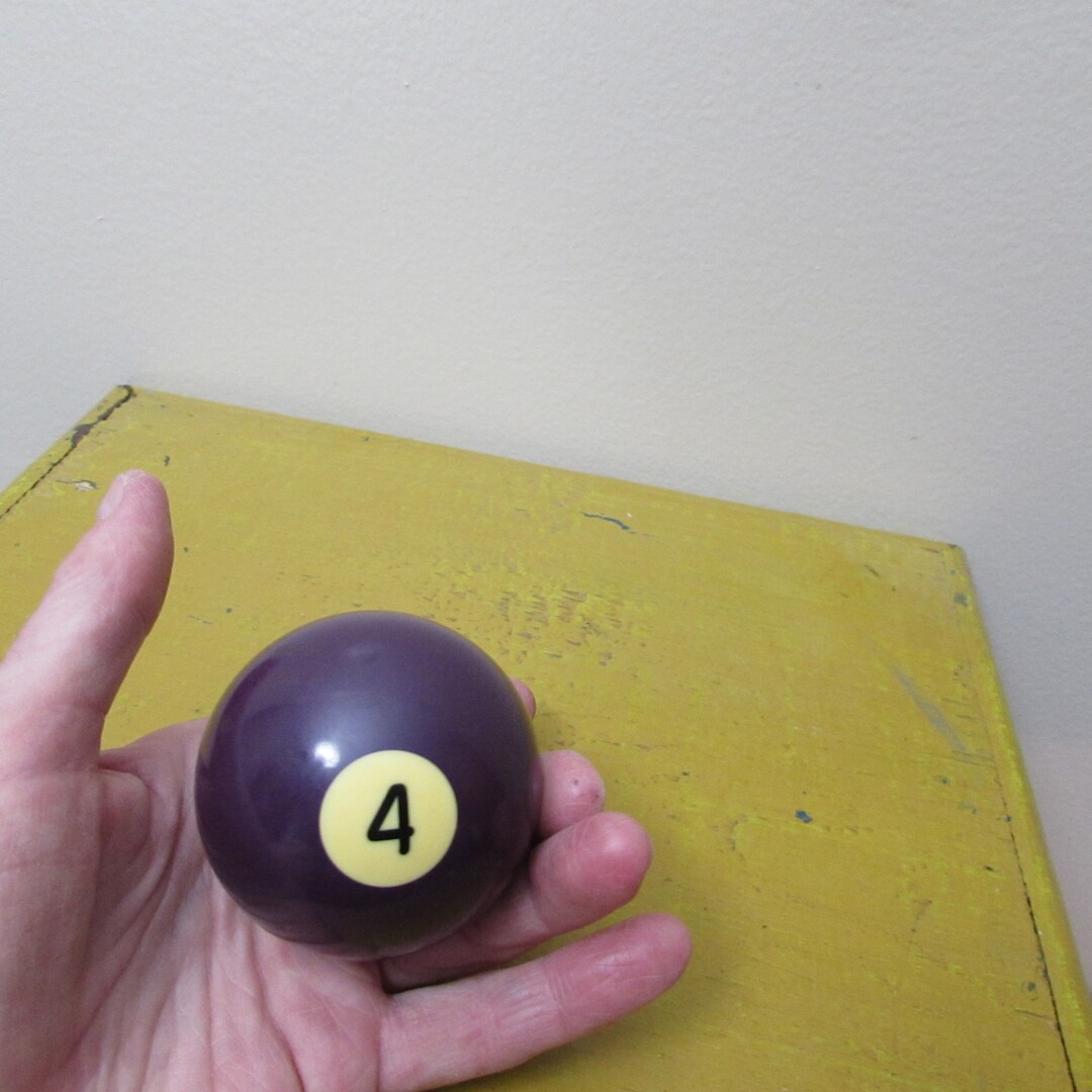 Vintage Pool Ball Purple Number 4 Paperweight Etsy