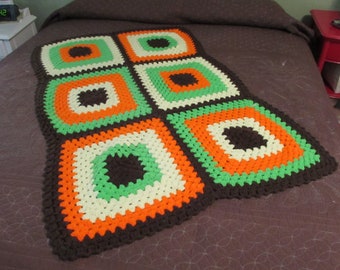 Lap Blanket, Hand Made, Large Granny Squares