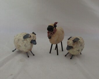 Three Little Sheep Figurines,