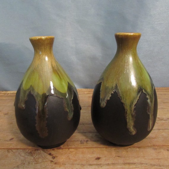 Vase Set of 2 Studio Pottery Hand Thrown Ceramic Vase