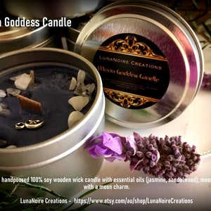 Moon Goddess Devotional Candle - Hand poured, 4 oz soy