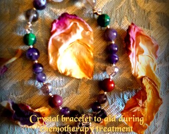 Crystal bracelet to aid during chemotherapy cancer treatment