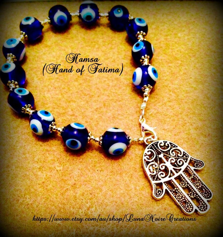 Hamsa Hand of Fatima Prayer Bracelet or Devotional Bead Etsy