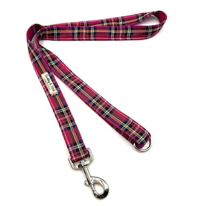 Bright Pink Tartan Dog Lead