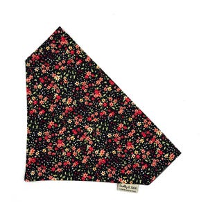 Black Ditsy Flower Print Dog Bandana