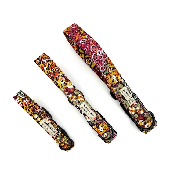 Orange Ditsy Floral Print Dog Collar