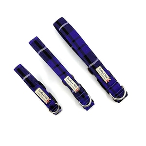 Purple Tartan Dog Collar