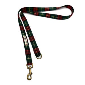 Red/Green Tartan Dog Lead