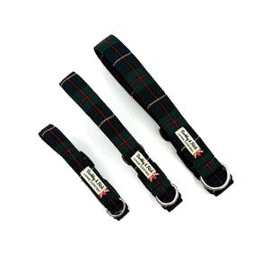 Green/Navy Tartan Check Dog Collar