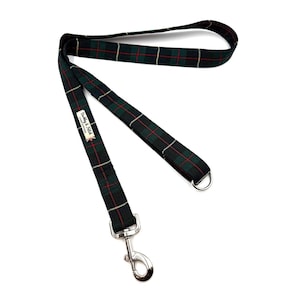 Green/Navy Tartan Dog Lead