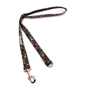 Black Ditsy Flower Print Dog Lead