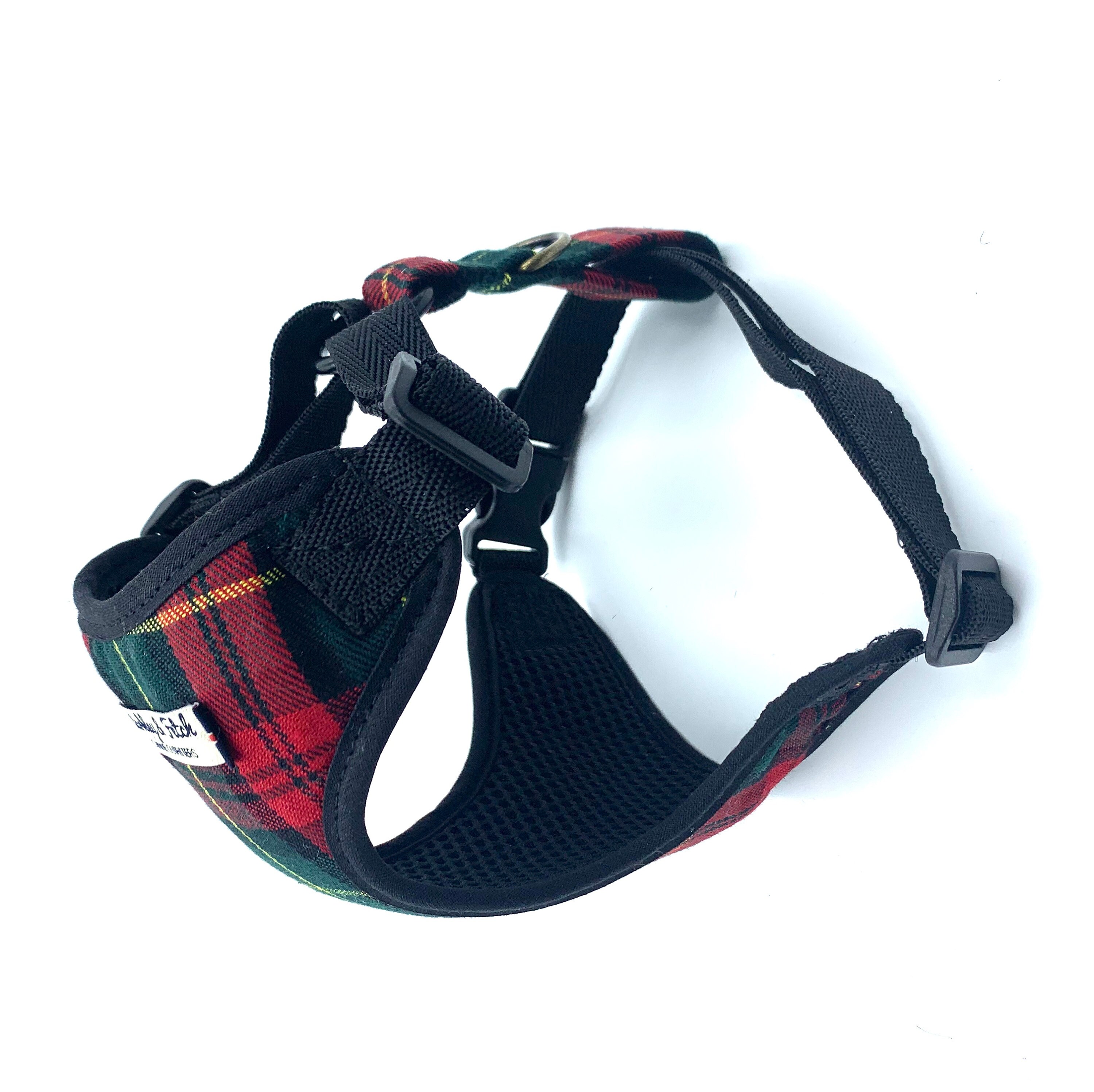 Red/green Tartan Dog Harness Etsy