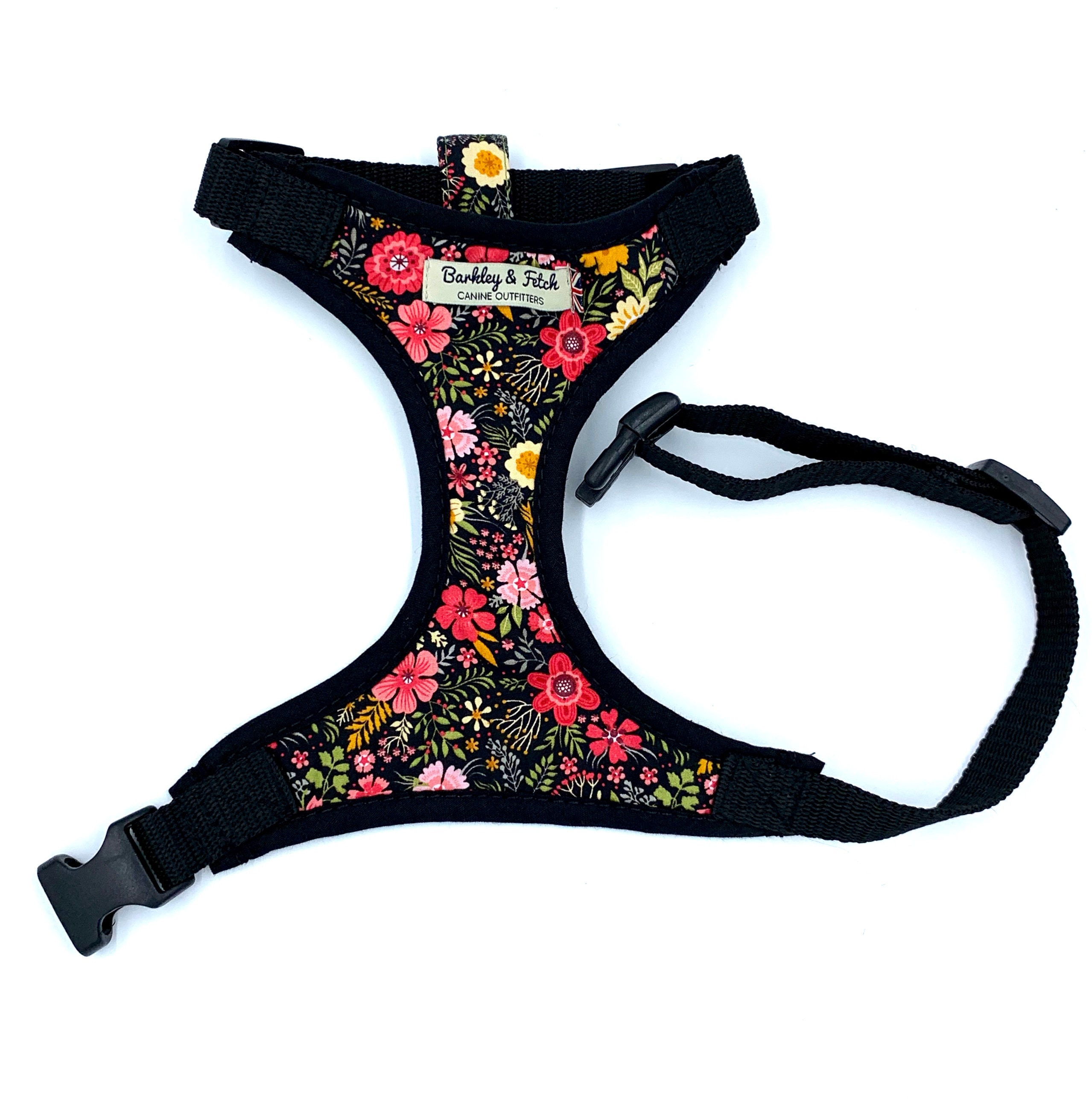 Black Ditsy Floral Dog Harness Etsy