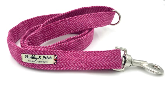 Pink Herringbone Dog Lead