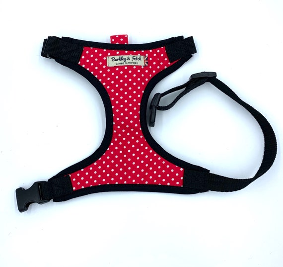 Red and White Spot Dog Harness