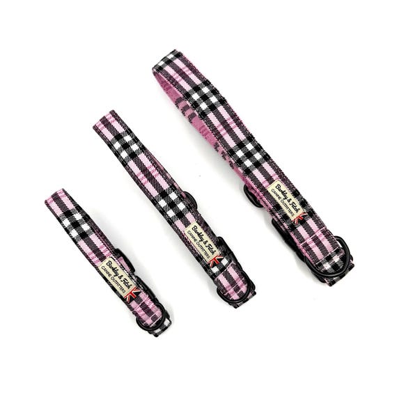 PinkBerry Check Dog Collar