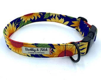 Sunflower Print Dog Collar