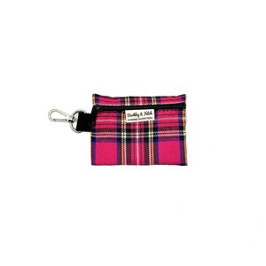 Helle rosa Tartan Poo Beutel Halter