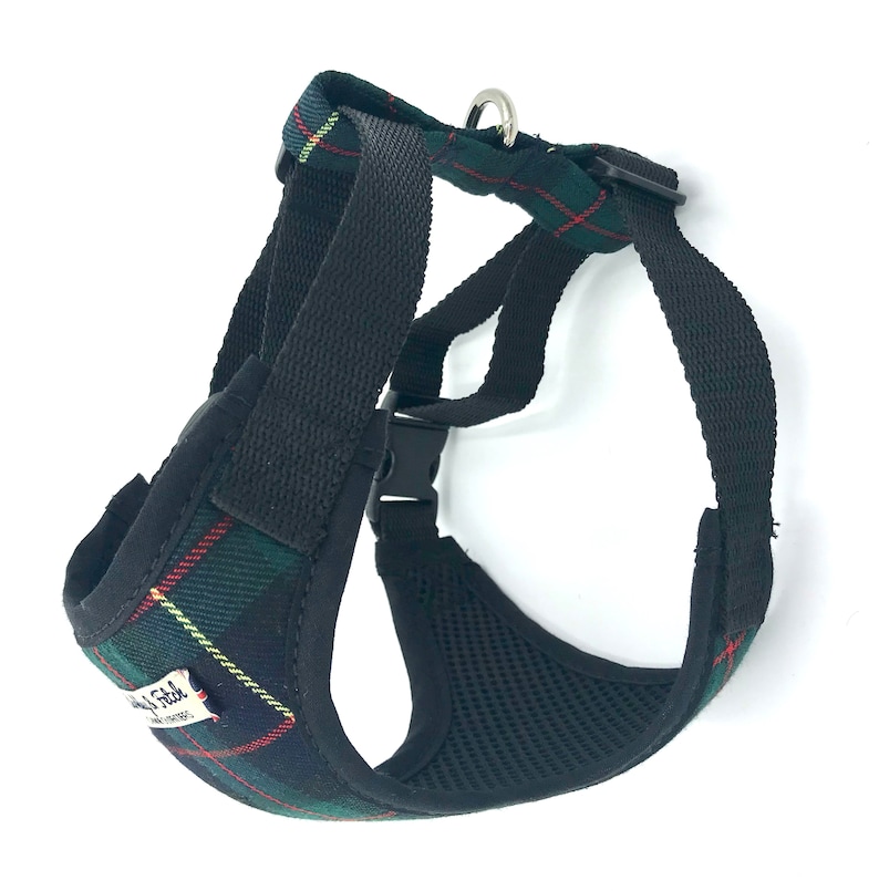 Green Tartan Dog Harness Etsy