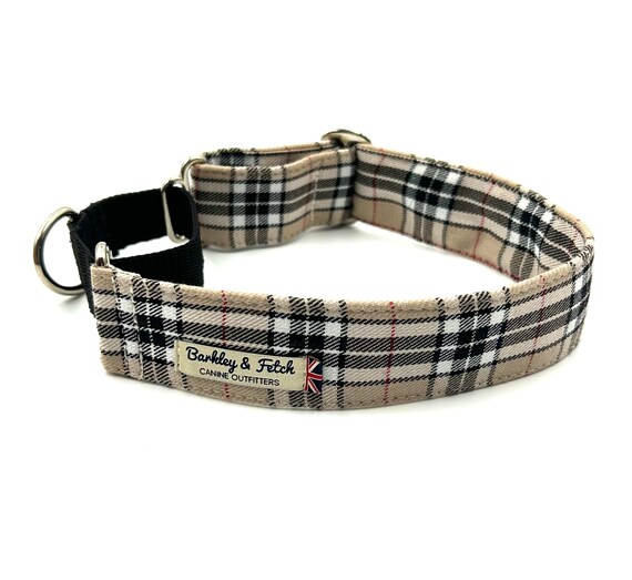 Martingale Collar in Caramel Plaid 1", 1.5" and 2"