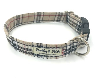 Caramel Plaid Dog Collar