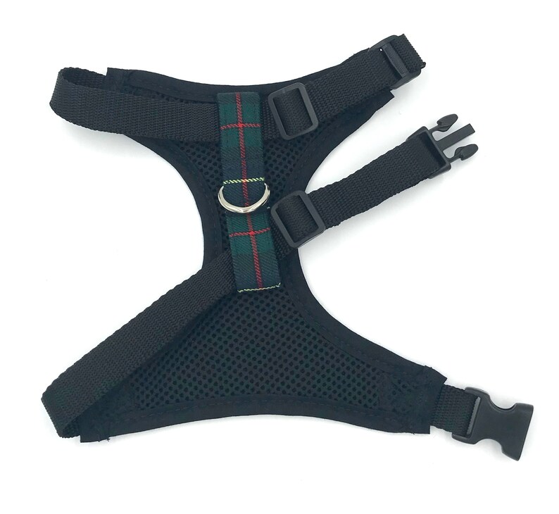 Green Tartan Dog Harness Etsy
