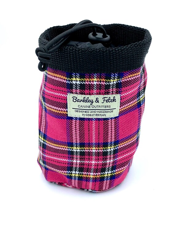 Bright Pink Tartan Treat Bag with clip