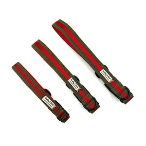 Double webbing Dog Collar with stripe