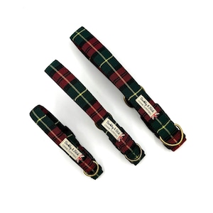 Red/Green Tartan Dog Collar