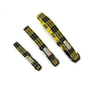 Yellow/Black Tartan Check Dog Collar