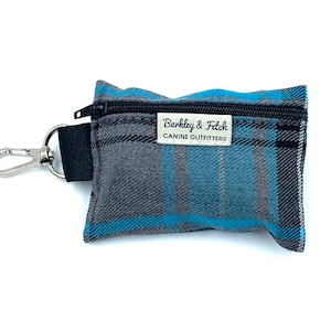 Türkis und Grau Tartan Poo Taschenhalter
