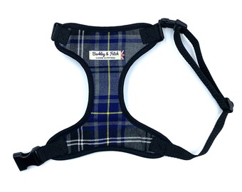 Navy/Grey Tartan Dog Harness
