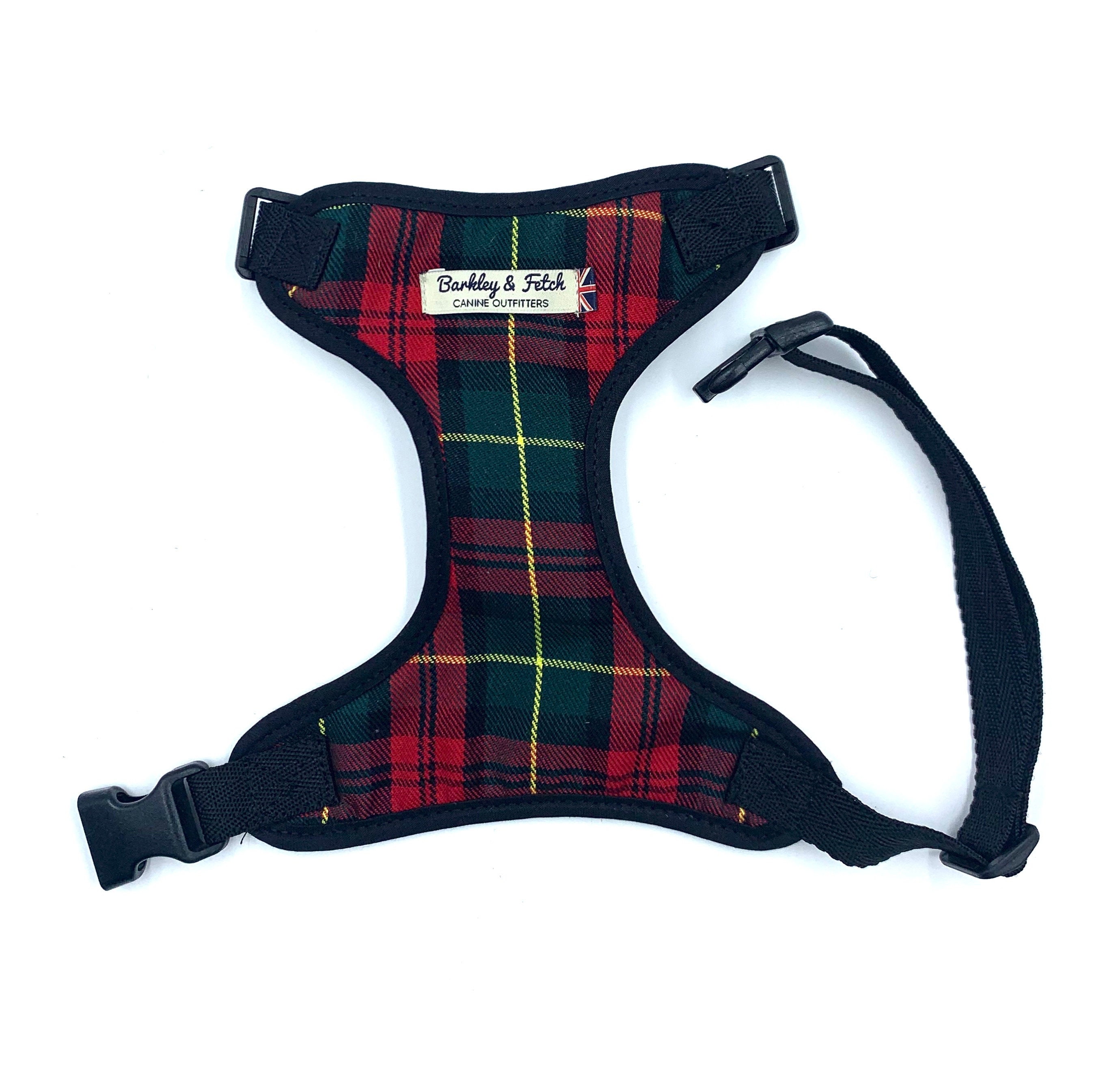 Red/green Tartan Dog Harness Etsy