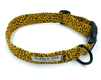 Ochre Leopard Print Dog Collar