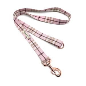 Pale Pink Tartan Dog Lead