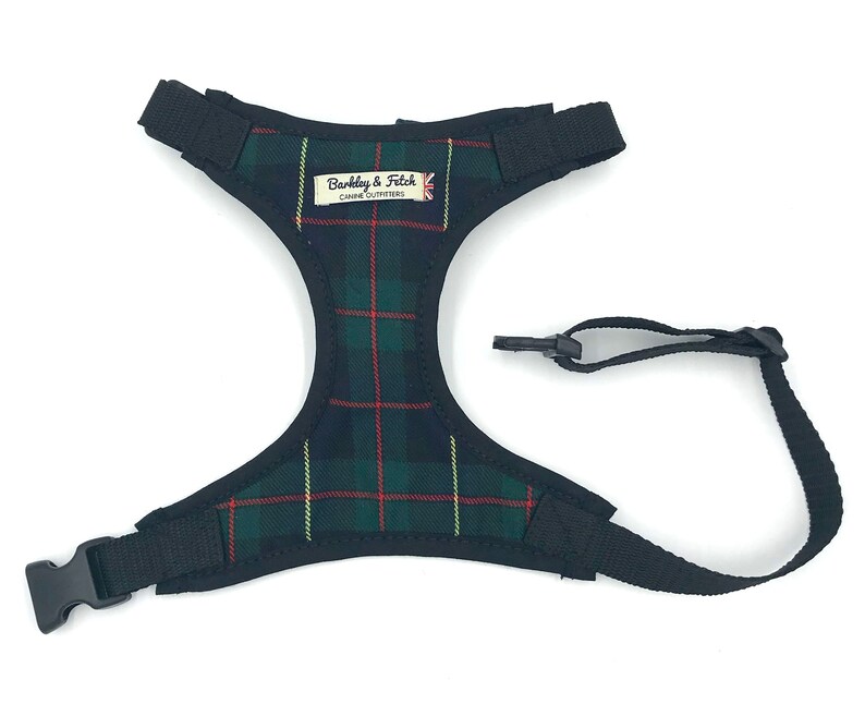 Green Tartan Dog Harness Etsy