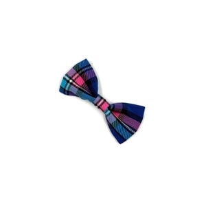 Pink/Blue Check Dog Bowtie