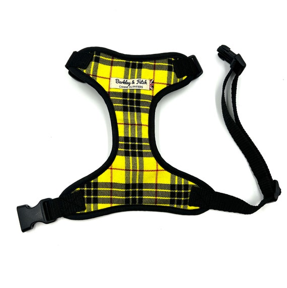 Yellow/Black Tartan Dog Harness