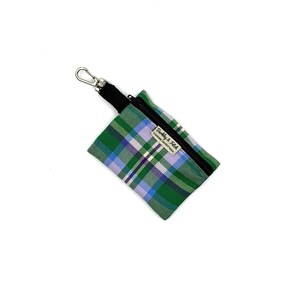 Green/Purple Check Poo Bag Holder