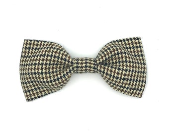 Brown Dogtooth Dog Bowtie