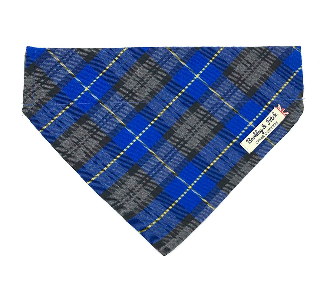 Royal Blue Tartan Dog Bandana Etsy