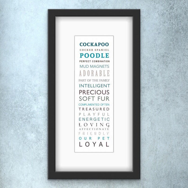 Cockapoo Dog Word Art Print Dog Gift Pet Decor Dog Art - Etsy
