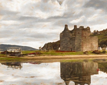 Lochranza Castle Print, Arran Painting, Firth of Clyde Art, Arran Picture, Kirsten Boston, Scottish Seascape, Landscape