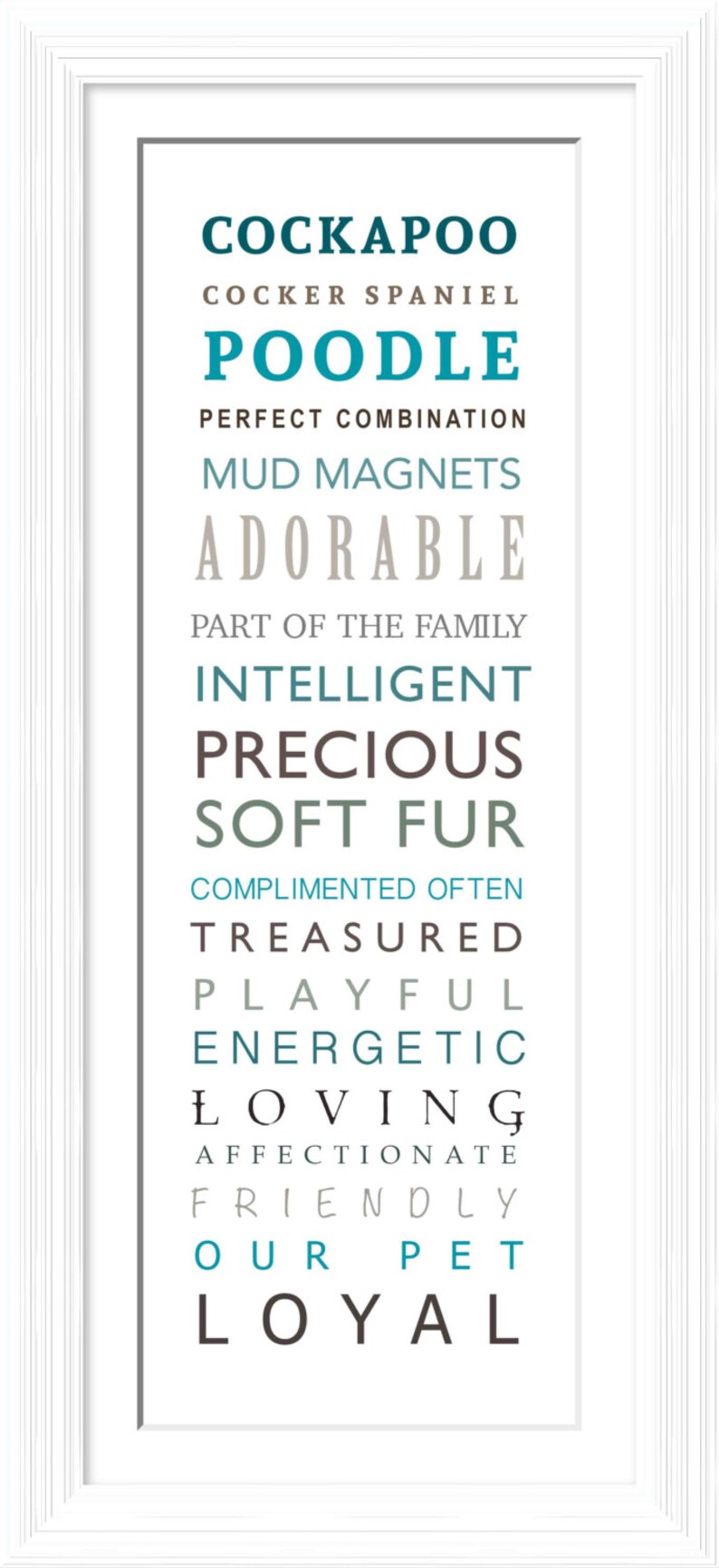 Cockapoo Dog Word Art Print Dog Gift Pet Decor Dog Art | Etsy