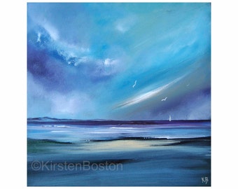 Storm, Sea Storm Print, Scottish Seascape, Sea Storm Painting, East Lothian Print