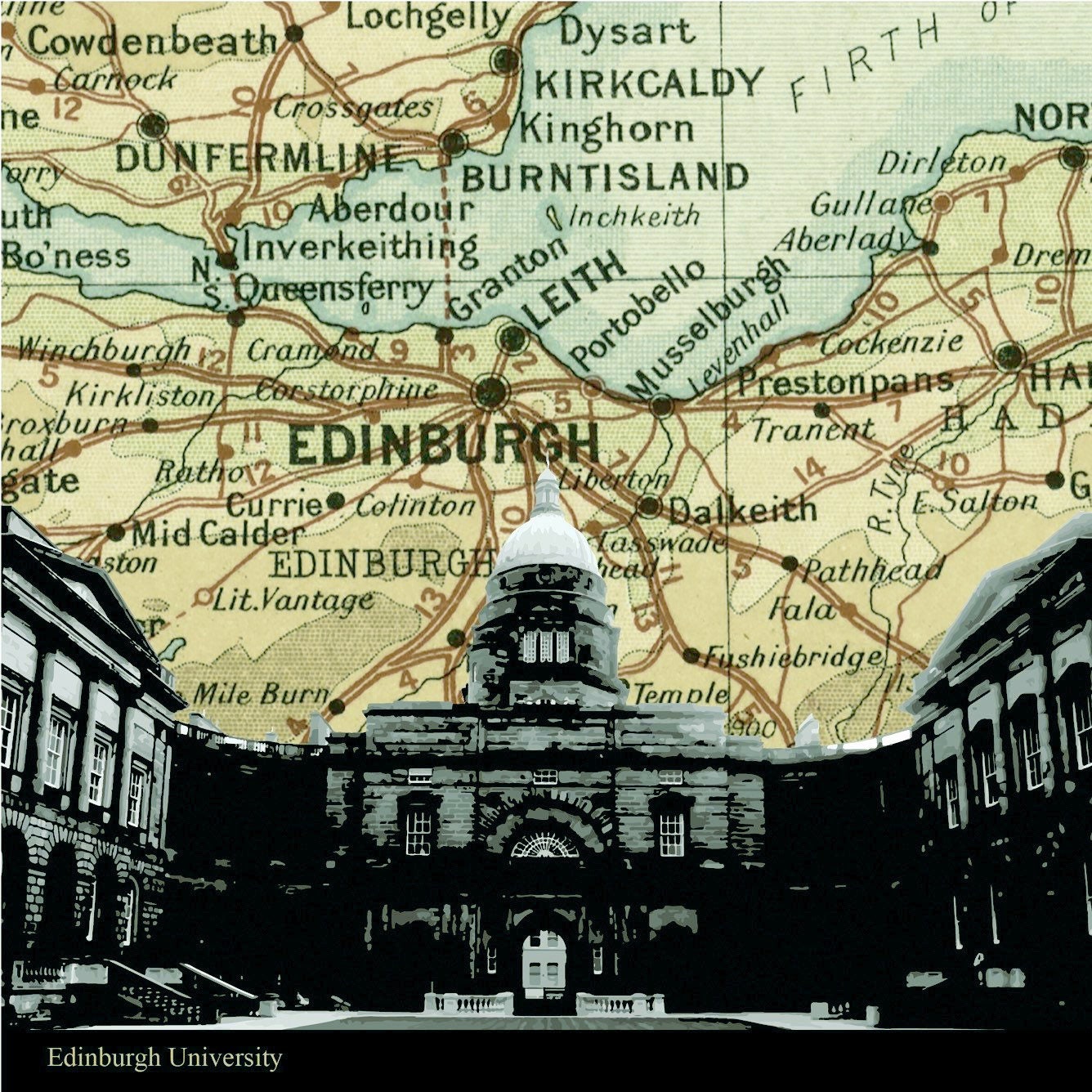 Old College Edinburgh Edinburgh Print Old Map Print Etsy