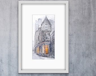 Cockburn Street Print, The Milkman Cockburn Street Print, Edinburgh Print, Edinburgh Old Town