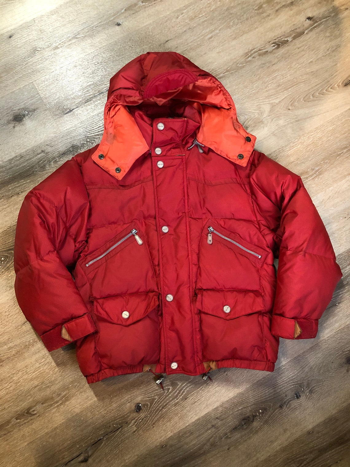 Vintage Jackpot by Carli Gry Red Down-filled Puffer Jacket - Etsy UK