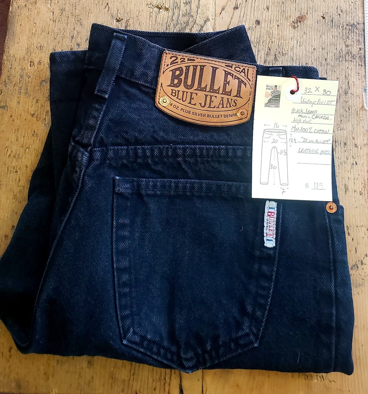 Vintage Bullet Blue Jeans 32x30 14 Oz 