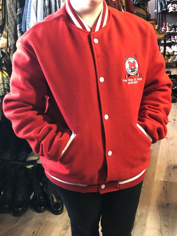 Melrose Youth Hockey Red Varsity Jacket 